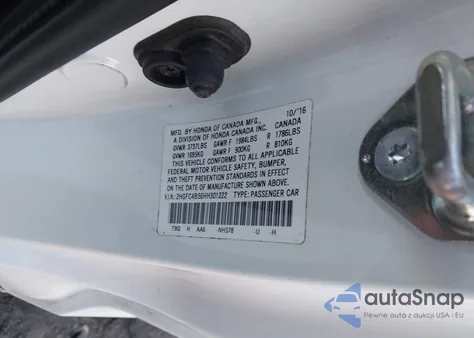 2017 Honda Civic Lx z USA, uszkodzony, nr VIN 2HGFC4B56HH301222